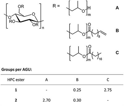 Spatially Resolved Crosslinking of Hydroxypropyl Cellulose Esters for the Generation of Functional Surface-Attached Organogels